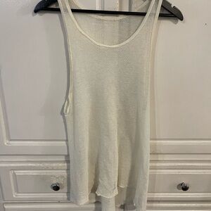 American Vintage Cream Mesh Tank Top